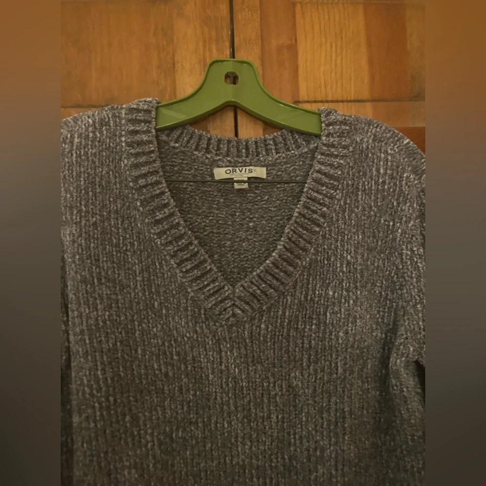 Orvis Women’s Sz M Silver Oversized Chunky Lagenlook Hippie Granola Sweater
